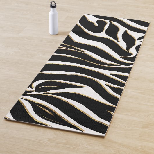Elegant Black Gold Zebra White Animal Print Yogamatte (Beispiel)