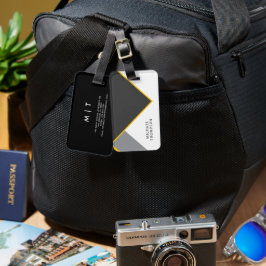 Elegant Black & Golden Border geometric Background Gepäckanhänger