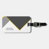 Elegant Black & Golden Border geometric Background Gepäckanhänger (Vorderseite horizontal)