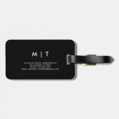 Elegant Black & Golden Border geometric Background Gepäckanhänger (Rückseite horizontal)