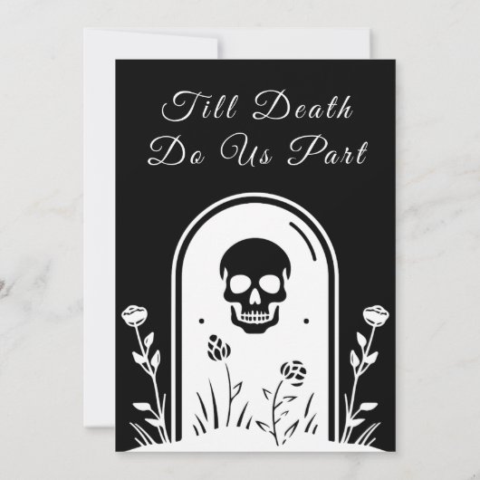 Elegant Black Gothic bis Tod Do us Part Wedding Einladung (Rückseite)