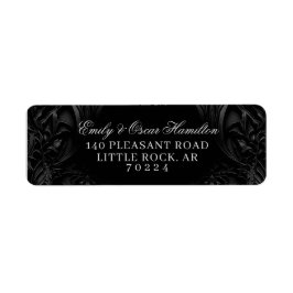 Elegant Black Gothic Damask Moody Return Address