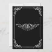 Elegant black Gothic wedding save the date Ankündigung (Rückseite)