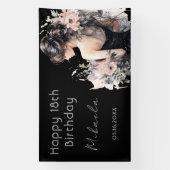 Elegant Black Gown 18. Geburtstag Begrüßungsbanner Banner (Vertikal)
