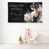 Elegant Black Gown 18. Geburtstag Begrüßungsbanner Banner (Insitu)