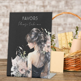 Elegant Black Gown 18. Geburtstag Gästebuchssymbol Sockelschild