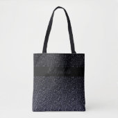 Elegant Black | Grauer Glitzer Girly Personalisier Tasche (Vorderseite)