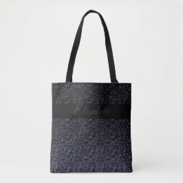 Elegant Black | Grauer Glitzer Girly Personalisier Tasche