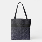 Elegant Black | Grauer Glitzer Girly Personalisier Tasche (Rückseite)
