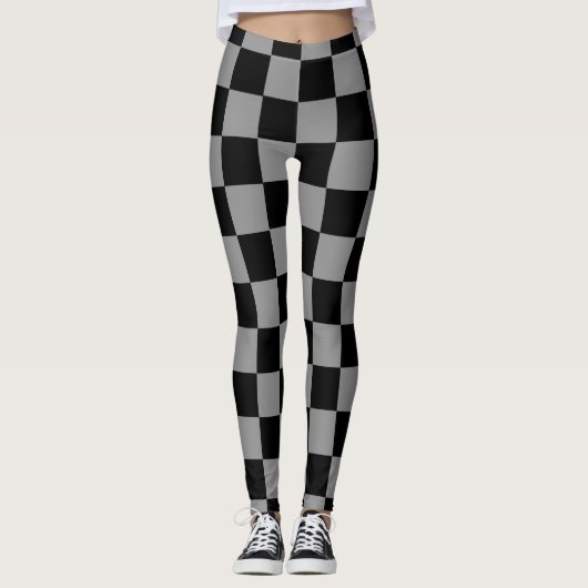Elegant black &gray checkered leggings (Vorderseite)