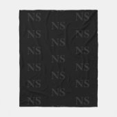 Elegant black &gray initial monogram fleecedecke (Vorderseite)
