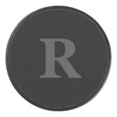 Elegant Black &gray Monogram  Eishockey Puck (Vorderseite)