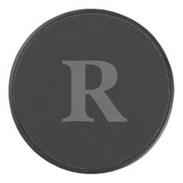 Elegant Black &gray Monogram  Eishockey Puck