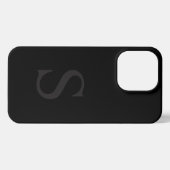 Elegant black &gray monogram initial iPhone hülle (Rückseite (Horizontal))