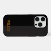 Elegant black &gray monogram name Phone Case iPhone Hülle (Rückseite (Horizontal))