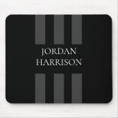 Elegant Black Gray Stripes Logo mouse pad Mousepad (Vorne)
