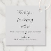 Elegant Black Gray Tropfens Marble Script Vielen D Geschenkanhänger (Rückseite)