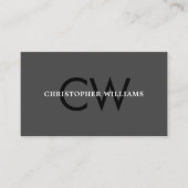 Elegant Black Gray White Monogram Consultant Visitenkarte (Vorderseite)