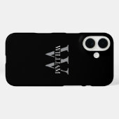 Elegant black &gray white Personalized monogram Case-Mate iPhone Hülle (Rückseite (Horizontal))