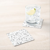 Elegant Black & Grey Hearts Pattern Coaster Rechteckiger Pappuntersetzer (Vor Ort)