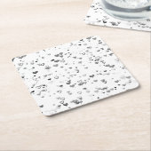 Elegant Black & Grey Hearts Pattern Coaster Rechteckiger Pappuntersetzer (angewinkelt)
