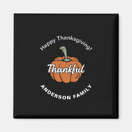 Elegant Black Happy Thanksgiving Magnet