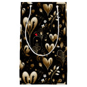 Elegant Black Heart Romance Kleine Geschenktüte (Vorderseite)