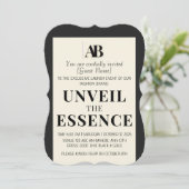 Elegant Black & Ivory Fashion Event Invitation Einladung (Stehend Vorderseite)