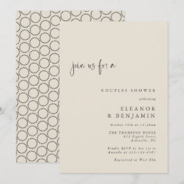 Elegant Black Ivory Mod Paare Dusche Mitte des Jah Einladung