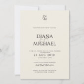 Elegant Black & Ivory Monogram Wedding Photo Einladung (Vorderseite)