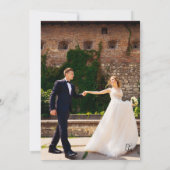 Elegant Black & Ivory Monogram Wedding Photo Einladung (Rückseite)