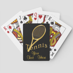 Elegant Black Jumbo Tennis Playing Cards YOUR TEXT Spielkarten