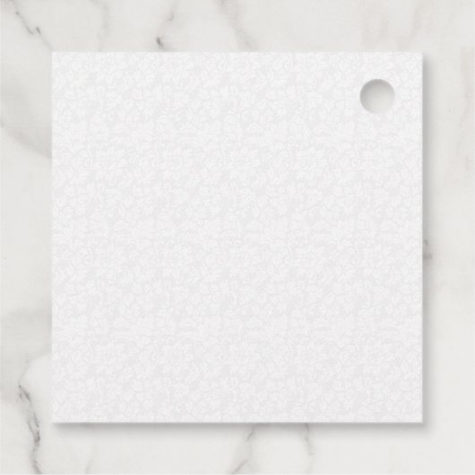 Elegant Black Lace White Damasks Geschenkanhänger (Rückseite)