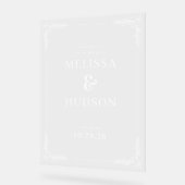 Elegant Black Leaf Wedding Sign Acrylschild (Winkel)