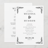 Elegant Black Leafy Branches Programm (Vorne/Hinten)