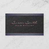 Elegant Black Leather | Dark Texture Trimm Visitenkarte (Vorderseite)