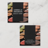 Elegant Black Leather | Makeup Palette Quadratische Visitenkarte (Vorne/Hinten)