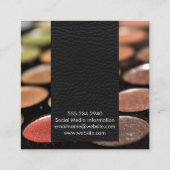 Elegant Black Leather | Makeup Palette Quadratische Visitenkarte (Rückseite)