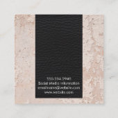 Elegant Black Leather | Textilwand Quadratische Visitenkarte (Rückseite)