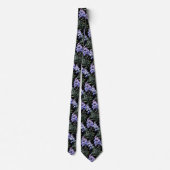 Elegant Black Light Blue Wildblumen Neck Tie Krawatte (Rückseite)