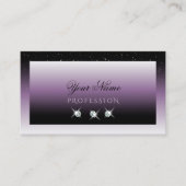 Elegant Black Lila Ombre Sparkle Jewels Stilvoll Visitenkarte (Vorderseite)