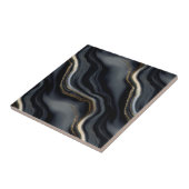 Elegant Black Marble and Gold Veins Abstract Fliese (Seite)