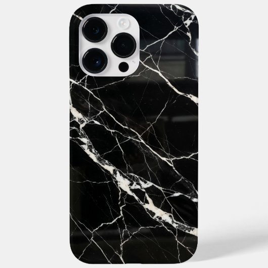 Elegant Black Marble Texture iPhone Case (Rückseite)