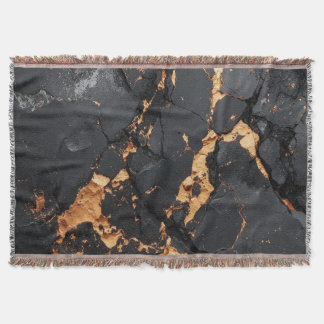 Elegant Black Marble with Gold Veins Modern Art Decke