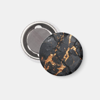 Elegant Black Marble with Gold Veins Modern Art Magnet