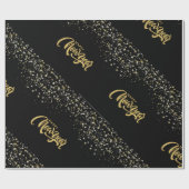 Elegant Black Matte Wrapping Paper Geschenkpapier (Flach)
