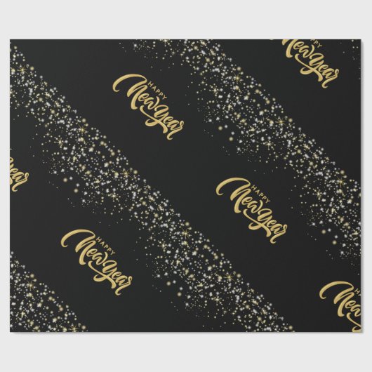 Elegant Black Matte Wrapping Paper Geschenkpapier (Flach)