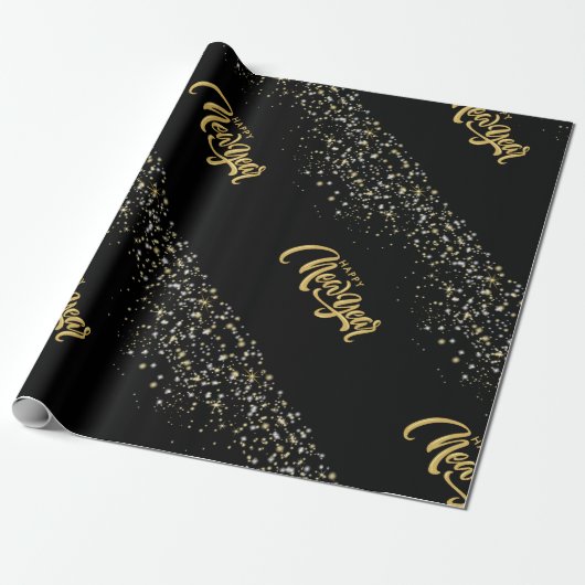 Elegant Black Matte Wrapping Paper Geschenkpapier (Ungerollt)