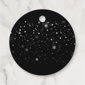 Elegant Black Merry Christmas Graffiti Runde Geschenkanhänger (Rückseite)