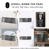 Elegant Black Metallic Monogram Consultant Visitenkarte